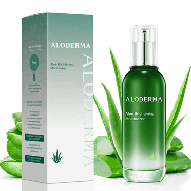Aloderma Aloe Brightening Face Moisturizer Made with 75% Organic Aloe Vera, Face Lotion for Dry Skin for Women & Men with Antioxidants, Niacinamide & Squalane, Revitalizing Skin Lotion for Face, Neck