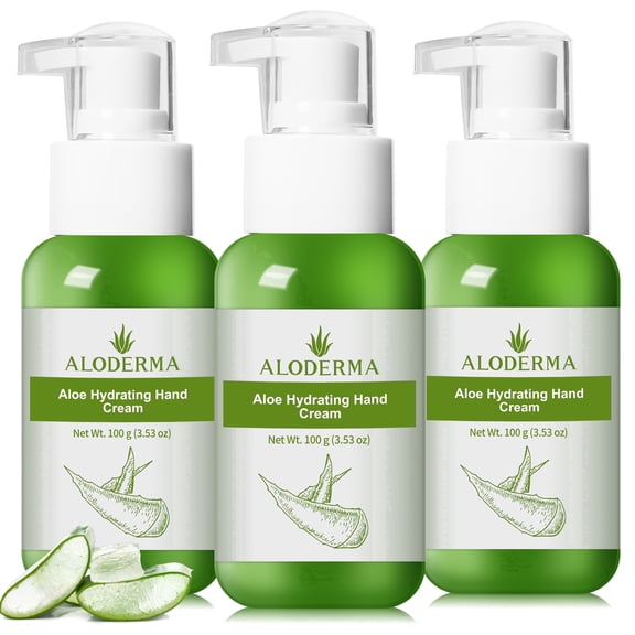 Aloderma Aloe Hand Moisturizer with 66% Organic Aloe Vera - Dry Hands Lotion for Women and Men - Travel Lotion Hand Cream for Dry Cracked Hands - Working Hands Lotion - Hand Lotion for Dry Hands
