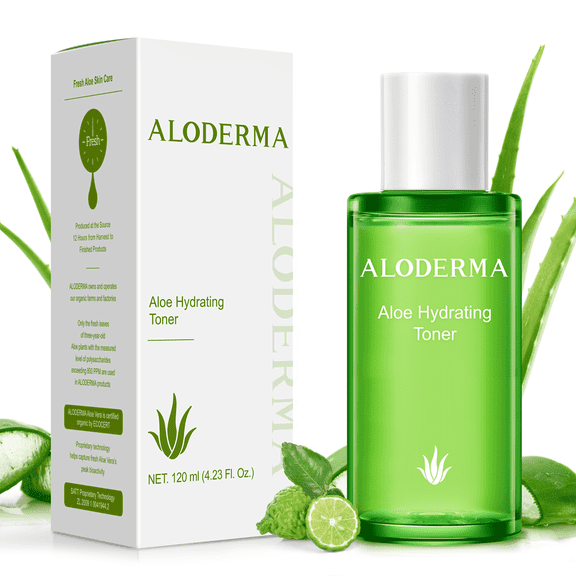 Aloderma Aloe Hydrating Facial Toner with 91% Organic Aloe Vera Juice - Moisturizing Toner for Face with Bergamot Oil - Aloe Vera Face Toner for Women & Men for Deep Hydration & Nourishment