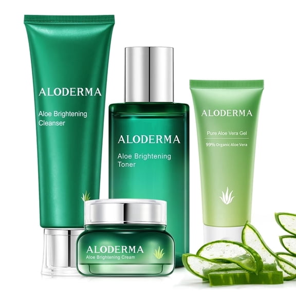 Aloderma Essential Aloe Brightening Set 4-Piece Set