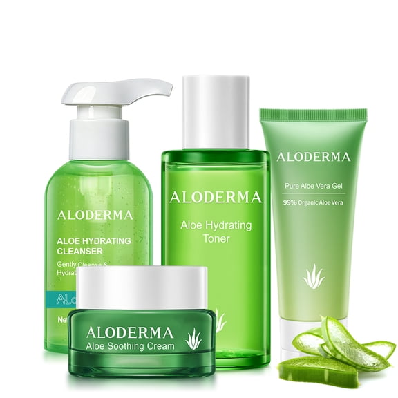 Aloderma Essential Aloe Soothing Set 4-Piece Set