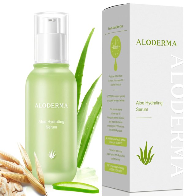 Aloderma Hydrating Face Serum with 69 Organic Aloe Vera, Deep