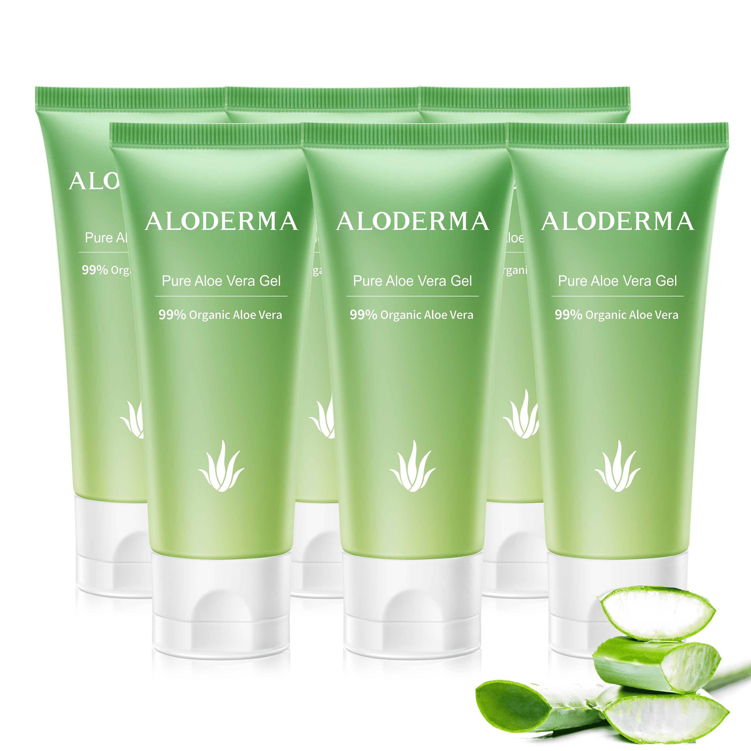 Aloderma Pure Aloe Vera Gel, 99% Organic Aloe Gel Made at the Source within 12h of Harvest, Travel Size Aloe Vera Gel for Face, Scalp, Hair - Cold Pressed Aloe for Skin and Sunburn Relief - 1.5oz