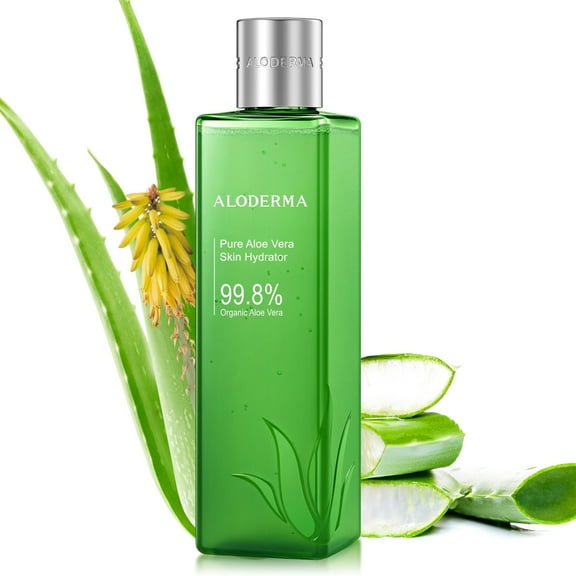 Aloderma Pure Aloe Vera Hydrator Made with 99.8% Organic Aloe Vera, Skin Moisturizer & Toner for Oily & Combination Skin, Soothing Aloe Vera, Improves Skin Tone & Texture, 8.1oz