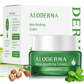 Aloderma Soothing Face Cream Made with 62% Organic Aloe Vera - Calming Facial Cream with Squalane & Vitamin E for Dry, Sensitive Skin - Reduces Redness, Helps Protect Damaged Skin, 50g/1.76oz