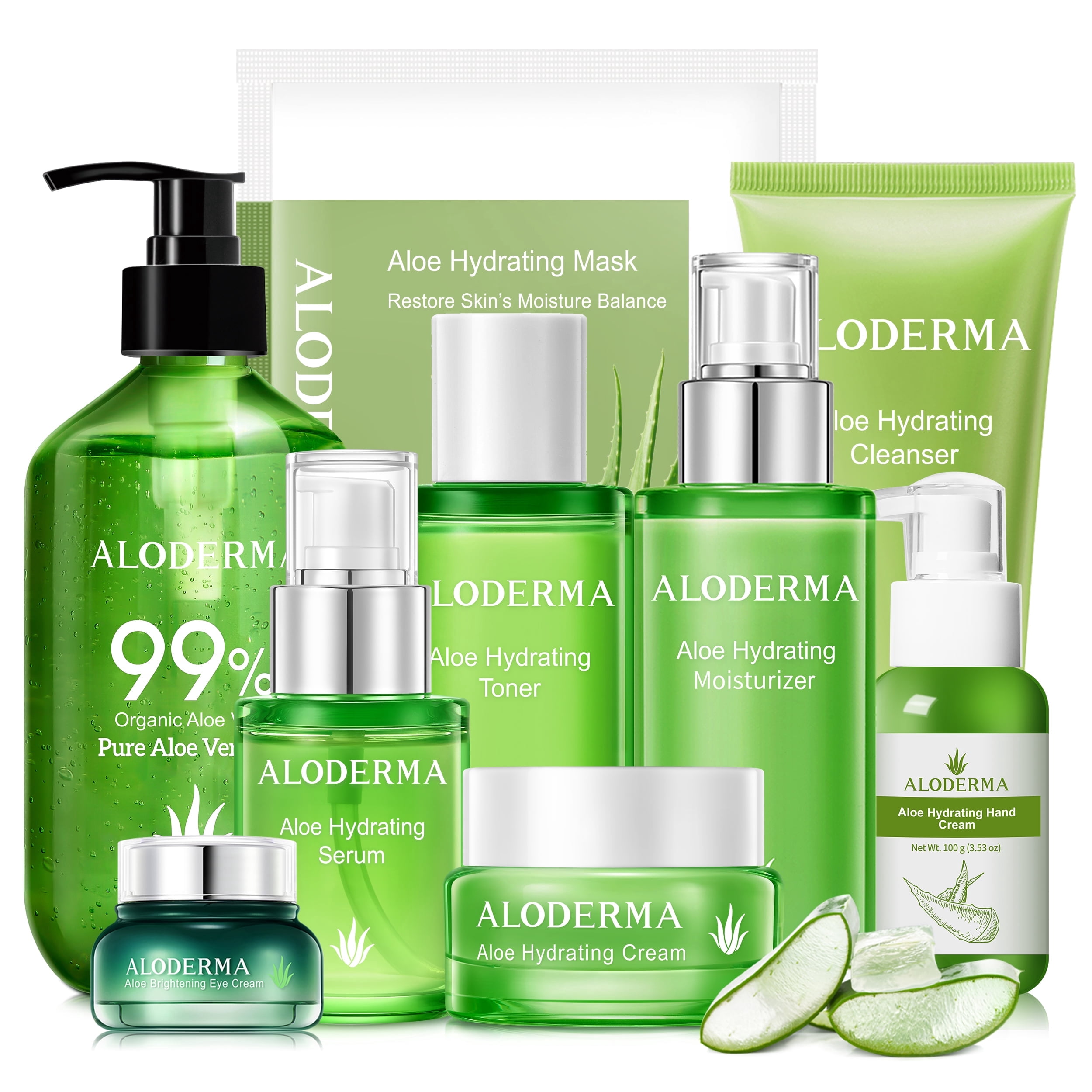 Aloderma Ultimate Aloe Hydrating Set 9-Piece Set - Walmart.com