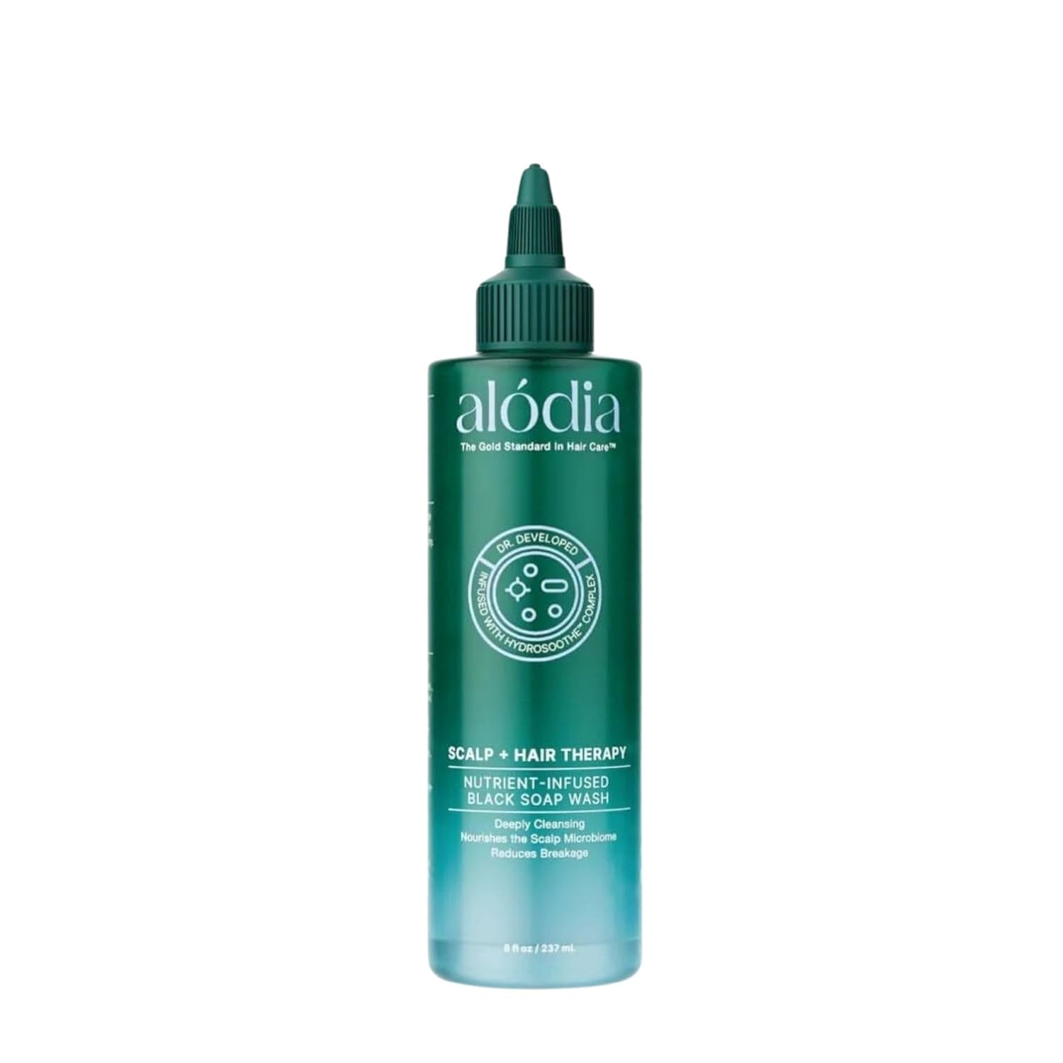 ALODIA Nourish & Heal Raw Organic Black Soap for Dry Scalp & Gentle Hair - Lavender & Spearmint Infused African Liquid Black Soap Wash - Gently Remove Buildup on Scalp & Strands - 8 oz