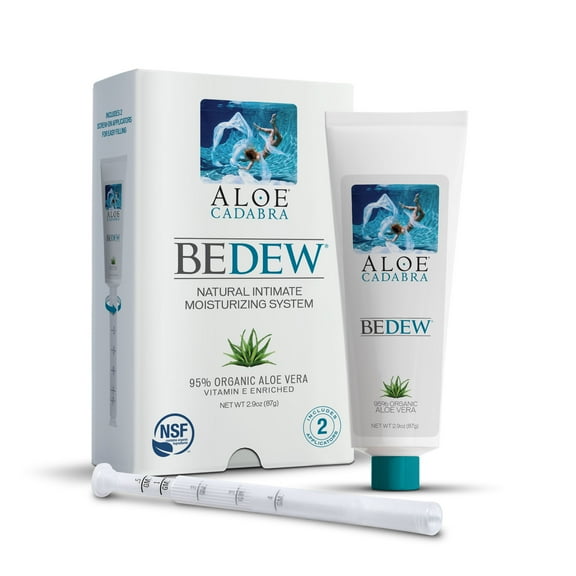 Aloe Cadabra BEDEW Organic Intimate Vaginal Moisturizer System for Vaginal Dryness, Menopause, pH Balanced Long-Lasting, Water Based Personal Comfort with 2 Screw-on Applicators, 2.9 Ounce