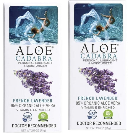 Aloe Cadabra Natural Personal Lube Edible Vegan French Lavender 2.5 oz 2 Pack