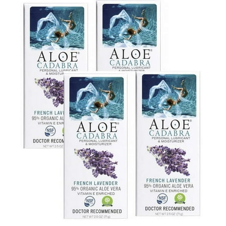 Aloe Cadabra Natural Personal Lube Edible Vegan French Lavender 2.5 oz 4 Pack