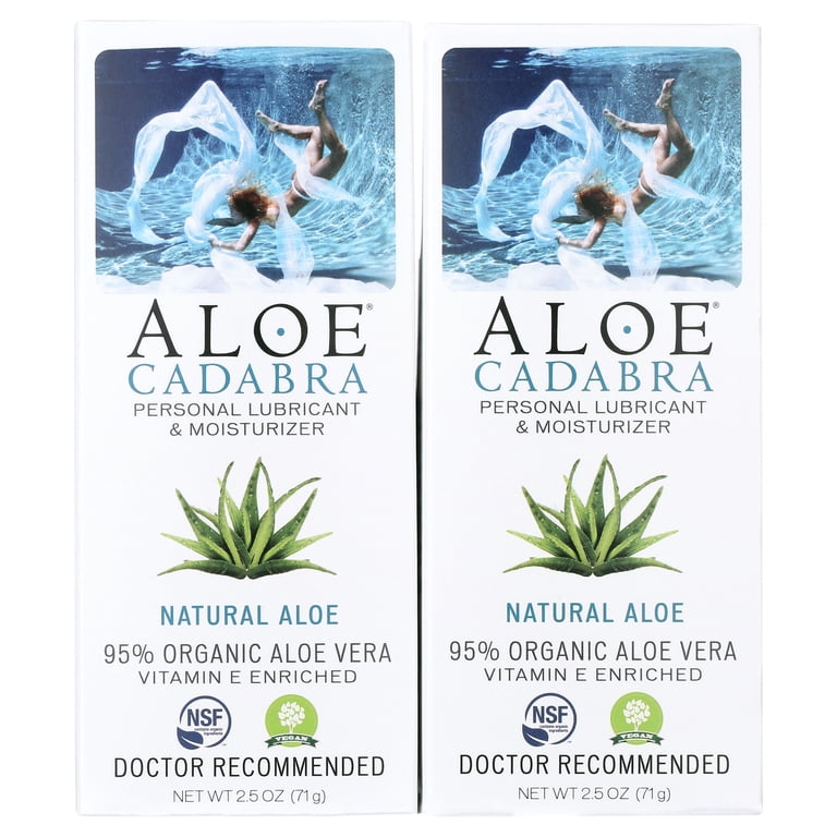 Aloe Cadabra Natural Aloe Lubricant, Organic, Glycerin Free, Water-Based,  2.5 oz, 2 Pack - Walmart.com