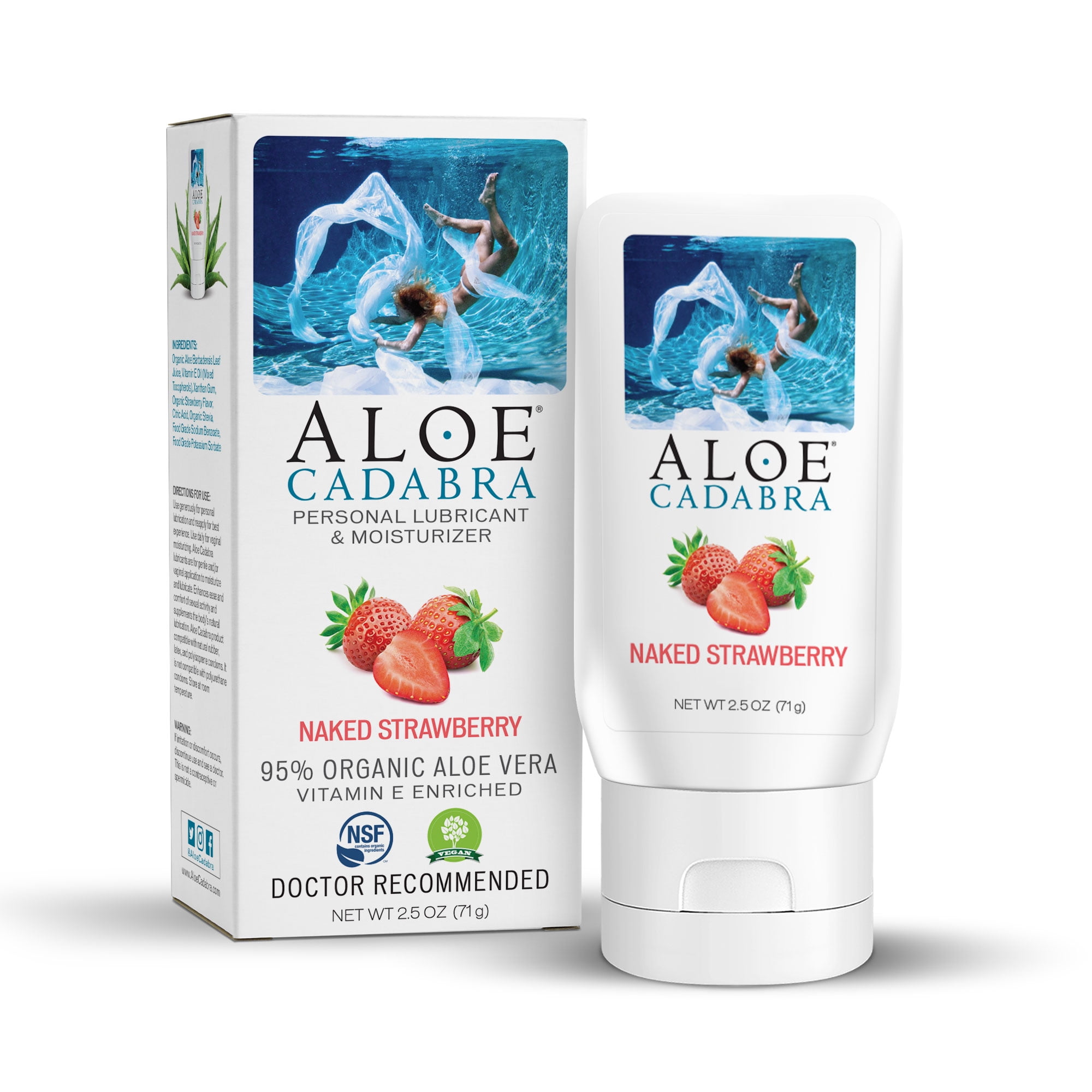Aloe Cadabra Organic Natural Personal Lube Sex Vegan Edible Naked Strawberry 2.5oz image picture