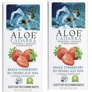 Aloe Cadabra Organic Natural Personal Lube Vegan Edible Naked Strawberry 2.5 oz 2 Pack