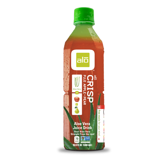 Aloe Crisp Aloe Vera Juice Drink, Fuji Apple & Pear, 16.9 fl oz, 12 Count