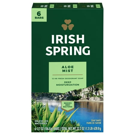 Aloe Mist Deodorant Soap by Irish Spring 8 x 4 oz Soap (Pack of 3)