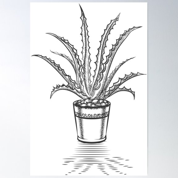 Aloe Planet Poster Wall Art, Modern Wall Decor For Living Room Bedroom, 12x18 UNFRAMED