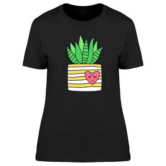 Aloe Succulent In A Happy Pot T-Shirt Women -Image by Shutterstock, Female XX-Large
