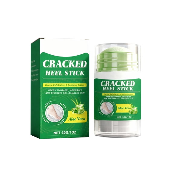 Aloe Vera Cracked Heel Stick, Gentle Exfoliation & Soothing Foot Care Balm, Deeply Hydrates, Nourishes & Restores Dry, Damaged Skin, Non-Greasy & Easy to Apply for Healthy Heels & Daily Foot Care