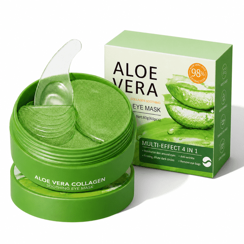 Aloe Vera Hydrogel Under Eye Patches, Moisturizing Cooling Eye Masks for Tired-Looking Eyes, Refreshing & Smoothing Skin Care, 60 Count