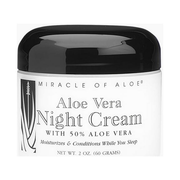 Aloe Vera Night Cream 2 ounce jar with 50% Pure UltraAloe