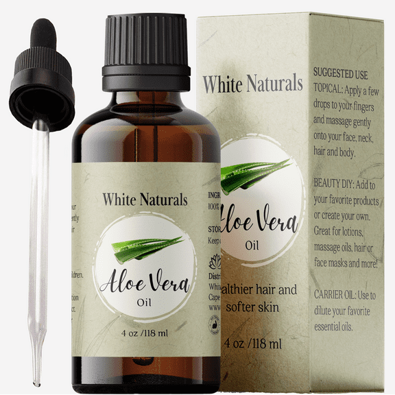 Organic Aloe Vera Oil, Therapeutic Premium Oil, Moisturizing Cold Pressed 100% Pure Natural Aloe Barbadensis Care for Skin, Body, Hair Growth, Face Moisturizer, Baby Oils, Used for Massage, Bath 4oz