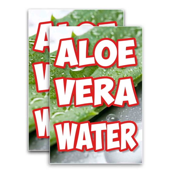 Aloe Vera Water (24" X 36") Vinyl Decal Only (Pack of 2) |Sign|Sticker|Poster