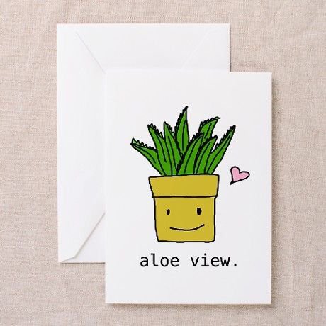 Aloe View Greeting Card – Cute Smiling Aloe Plant Design – Envelope Included, Blank Inside – Perfect for Plant Lovers, Friends, and Celebrations