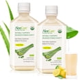 thumbnail image 1 of AloeCure USDA Organic Aloe Vera Juice Lemon Flavor - Made Within 12 Hours of Harvest - Natural Digestive Supplement for Balanced Stomach Acidity - Support Digestive and Immune Health, 2 Btls x 16.7oz, 1 of 8