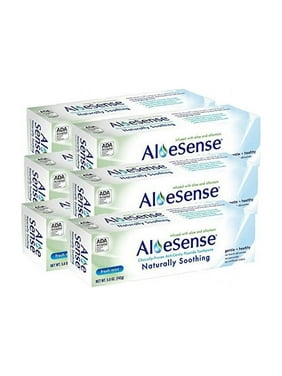 AloeSense Naturally Soothing Fluoride Toothpaste, Fresh Mint, 5 oz (6 Count)