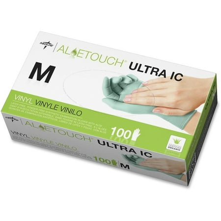 AloeTouch, MII6MDS195075, Ultra IC Synthetic Exam Gloves, 100 / Box, Green