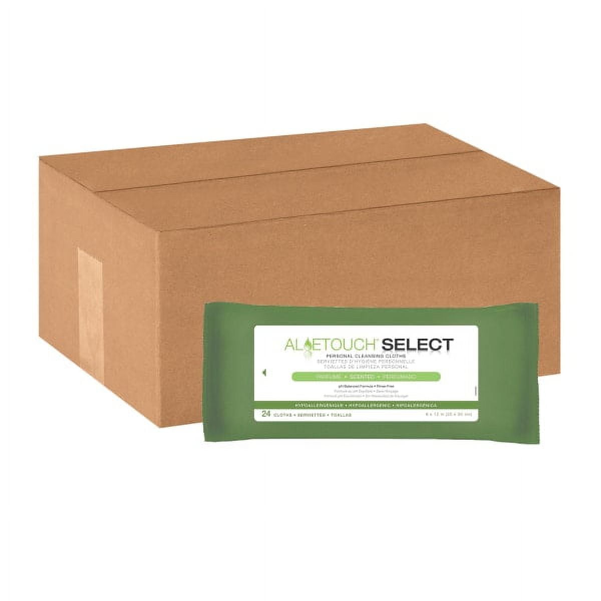 Aloetouch® Select Premium Spunlace Personal Cleansing Wipes, Scented, 8" x 12", White, 24 Wipes