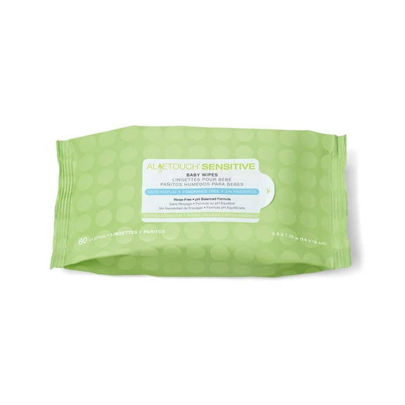 Medline AloeTouch Baby Wet Wipes, Unscented, 5.5 x 7.25in, 24 Packs, 1,920 Total Wipes