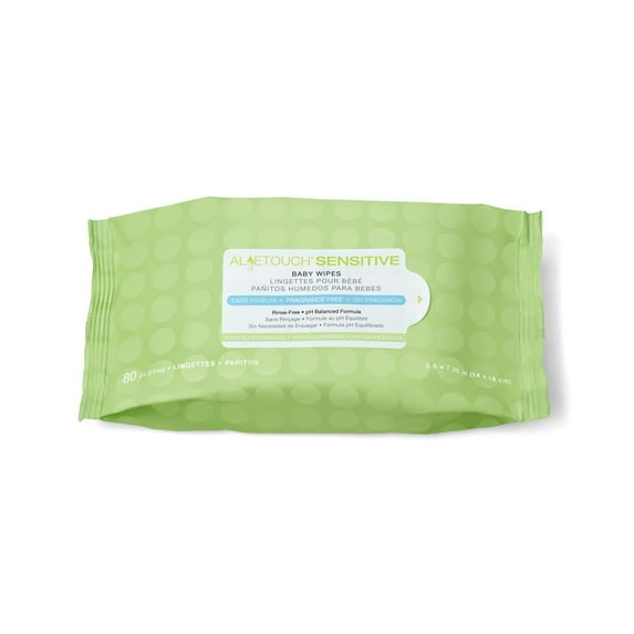 Medline AloeTouch Baby Wet Wipes, Unscented, 5.5 x 7.25in, 24 Packs, 1,920 Total Wipes