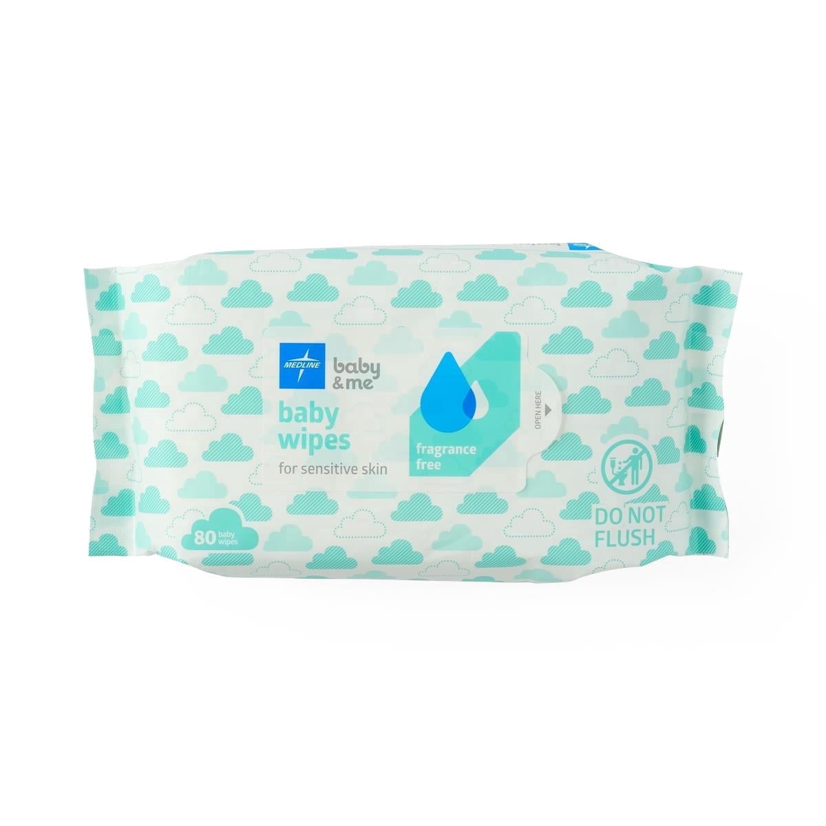Medline AloeTouch Baby Wipes, Unscented, 5.5 x 7.25 in, 24 Packs (1,920 Wipes Total)