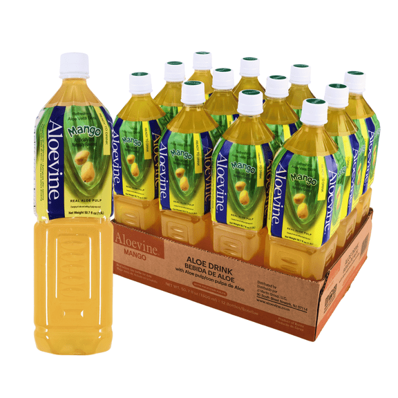 Aloevine Aloe Vera Beverage, Mango Flavor, 50.7 fl oz, 12 Pack