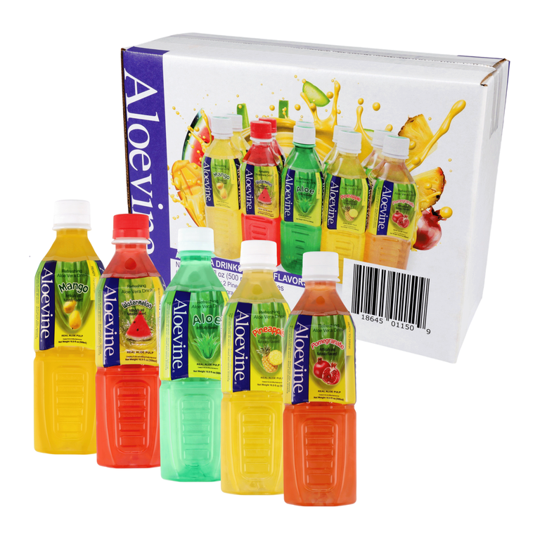 Aloevine Aloe Vera Drink Assorted Flavors | 16.9oz. 10pk | Korean