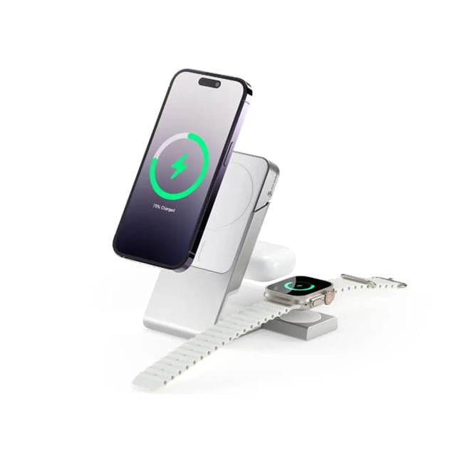Alogic MSPBDDAWCWH-G Matrix- 3-in-1 Magnetic Charging Dock with Apple Watch Charger for iPhone 16-12