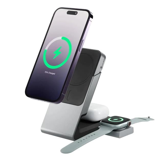 Alogic MSCDDAWC-US Matrix 3-in-1 Universal Magnetic Charging Dock with Apple Watch Charger for iPhone 16-12, Black