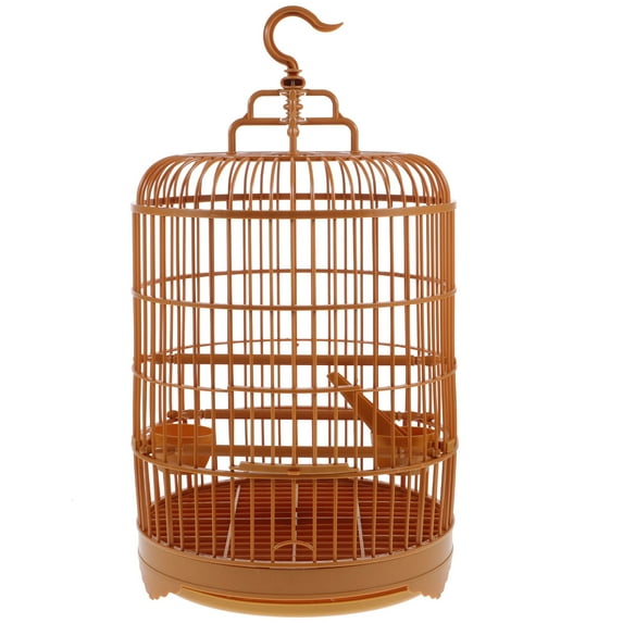 Aloha 1 Set Round Bird Cage Plastic Parrot Parakeet Budgie Lovebird Cockatiel Cage