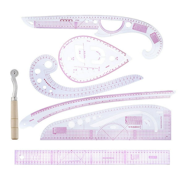 1 Set of 7pcs Sewing Measuring Rulers for Sleeve Clothing Curve Cutting Ruler Tool