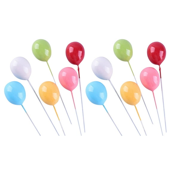 Aloha 12 Pcs Cupcake Toppers Cake Picks Balloon Shape Baking Toppers Dessert Toppers