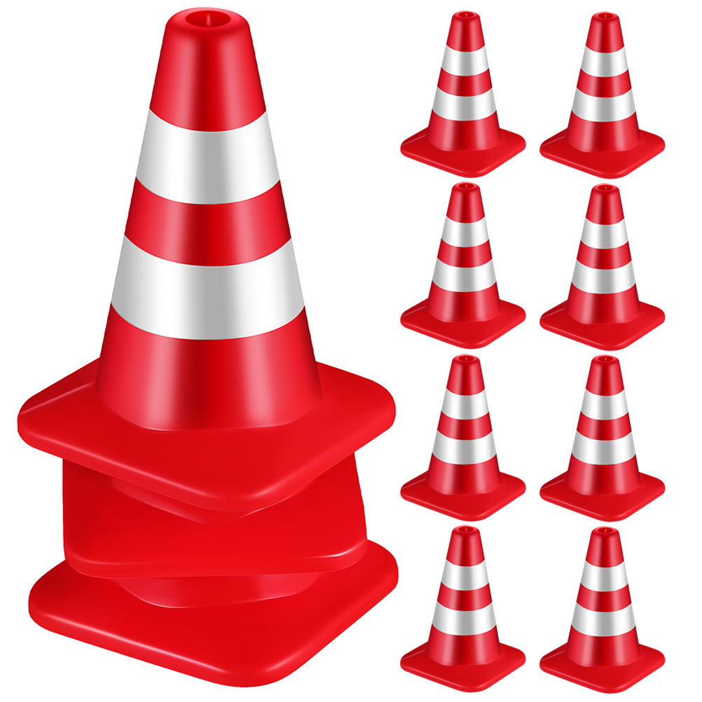 Aloha 12pcs Tiny Traffic Cones Signs Mini Traffic Cones Models Plastic ...