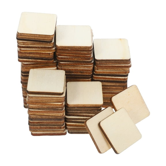 Aloha 200 Pcs Square Wood Slices Blank Wood Pieces Unfinished DIY Plaque for Painting Art Crafts 25MM