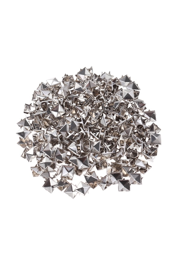 200pcs Rivet Metal Studs Spikes Nail for DIY Punk Shoes Belt Clothing Decor (Silver)