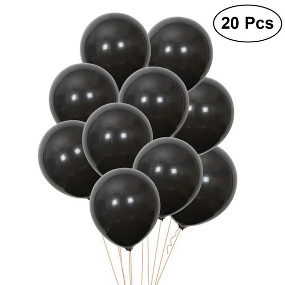 Aloha 20pcs 10 inch Black Round Balloons Matte Solid Color Latex Balloons Birthday Wedding Halloween Party Bar Decoration