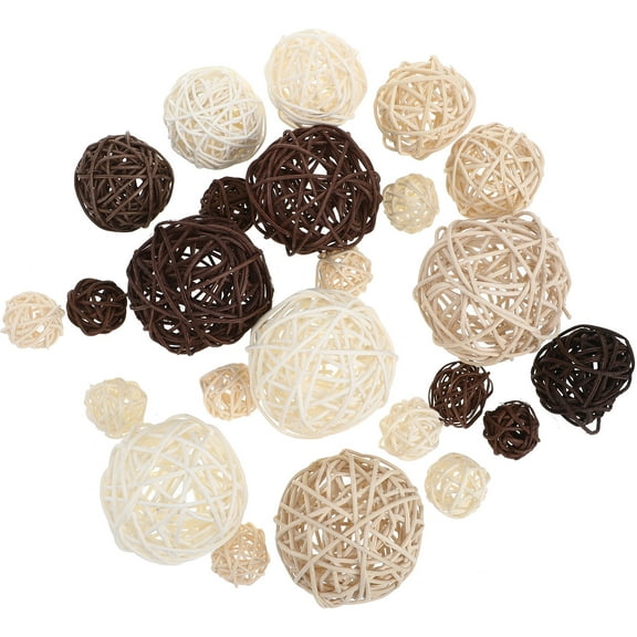 Aloha 24pcs Hand Knitting Decorative Vine Balls Room Pendant Tree Hanging Ornaments for Christmas Party