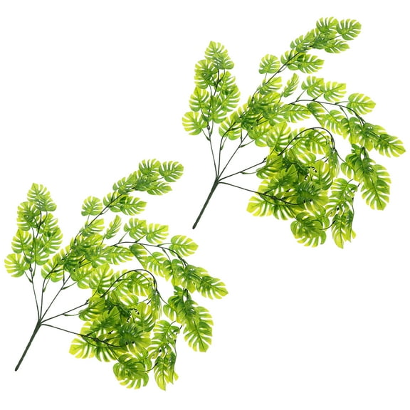 Aloha 2pcs Artificial Wall Hanging Plants Fake Monstera Rattan Wall Decor Ceiling Rattan Pendant