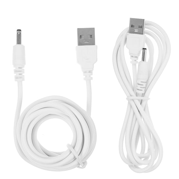 Raindrops 2Pcs USB to Dc Charging Cable White USB Dc Charger Cord for Appliance Use