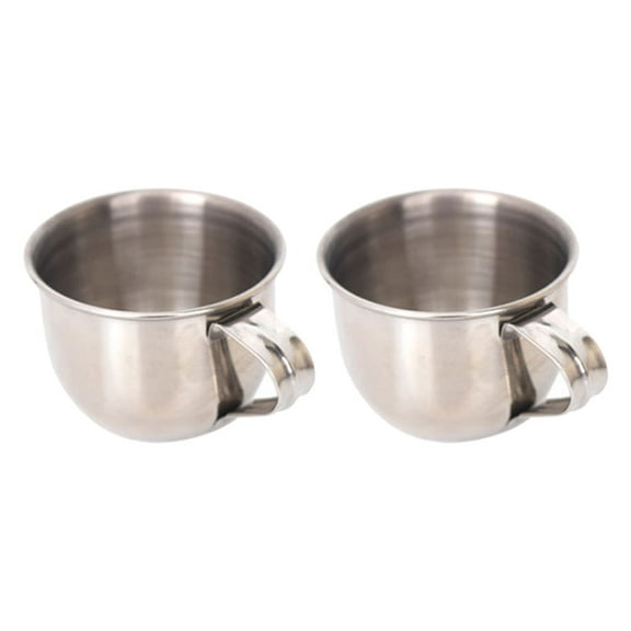 Aloha 2pcs Stainless Steel Water Cups Sake Cups Small Tea Mugs Plum Wine Cups