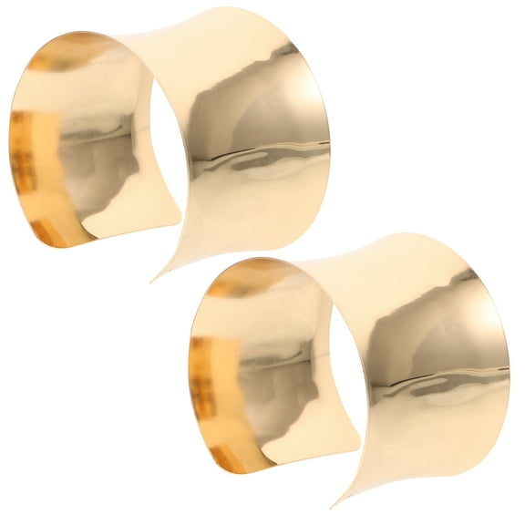 Aloha 2pcs Women Cuff Bracelets Metal Bangle Bracelet Decoration Female Wide Bracelets